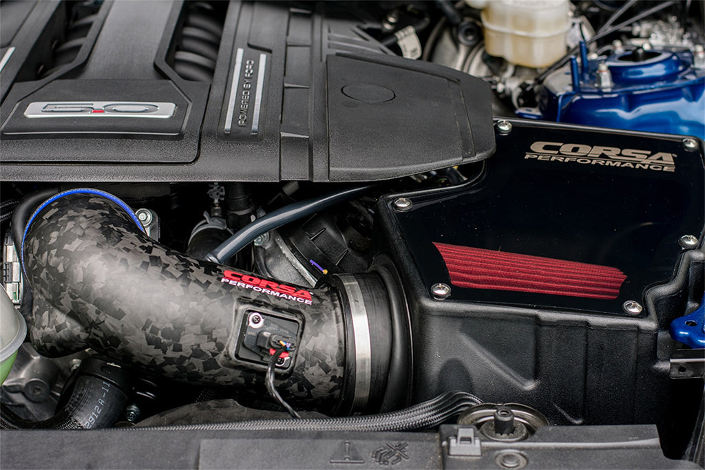 Corsa Performance 44007D-MF CORSA Performance Closed Box Air Intake with Matte Forged Carbon Fiber Air Duct for Select Ford Mustang