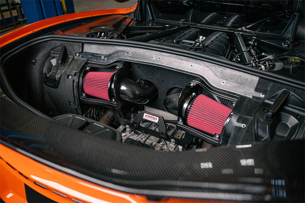 Corsa Performance 44012D Corsa Performance® C8 Z06 Dual Path Carbon Fiber Air Intake System with DryTech for Select Chevrolet Corvette