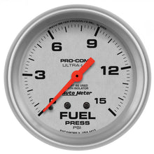 Load image into Gallery viewer, AutoMeter 4413 GAUGE, FUEL PRESSURE, 2 5/8", 15PSI, MECHANICAL W/ISOLATOR, ULTRA-LITE