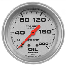 Load image into Gallery viewer, AutoMeter 4422 GAUGE, OIL PRESSURE, 2 5/8", 200PSI, MECHANICAL, ULTRA-LITE