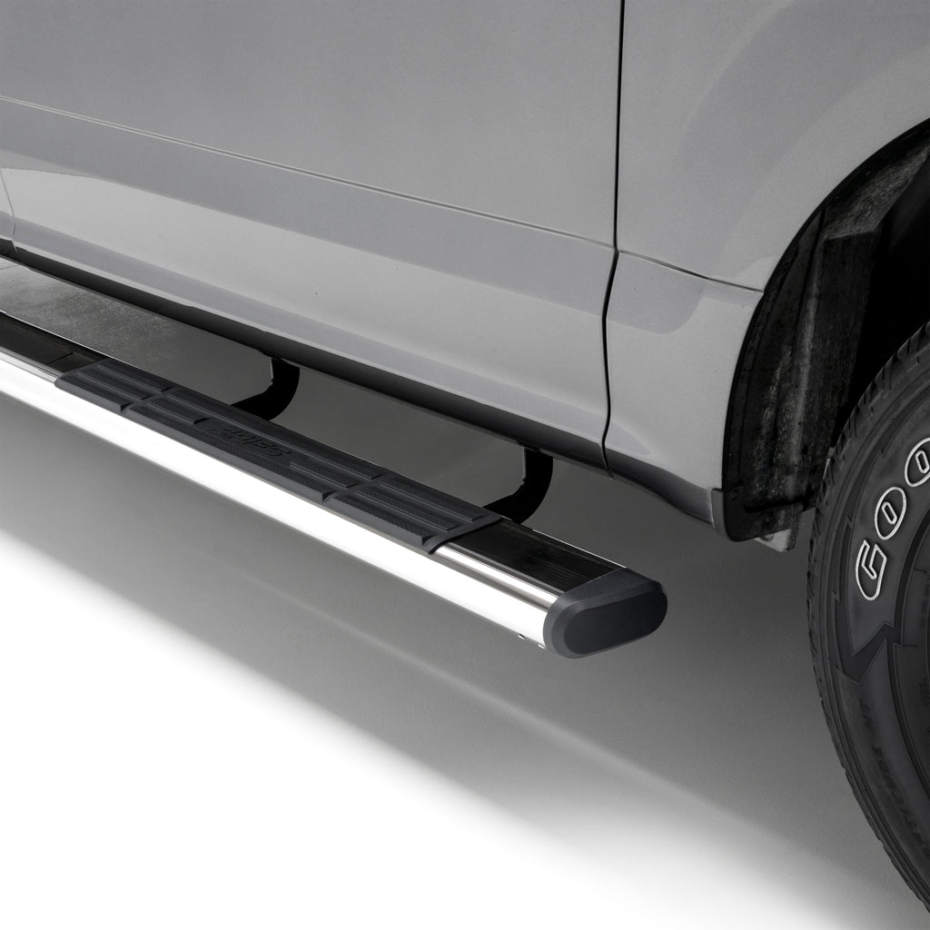 ARIES 4444001 6in. x 75in. Polished Stainless Oval Side Bars; Select Silverado; Sierra - Truck Part Superstore