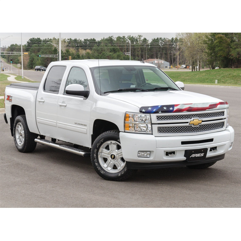 ARIES 4444001 6in. x 75in. Polished Stainless Oval Side Bars; Select Silverado; Sierra - Truck Part Superstore