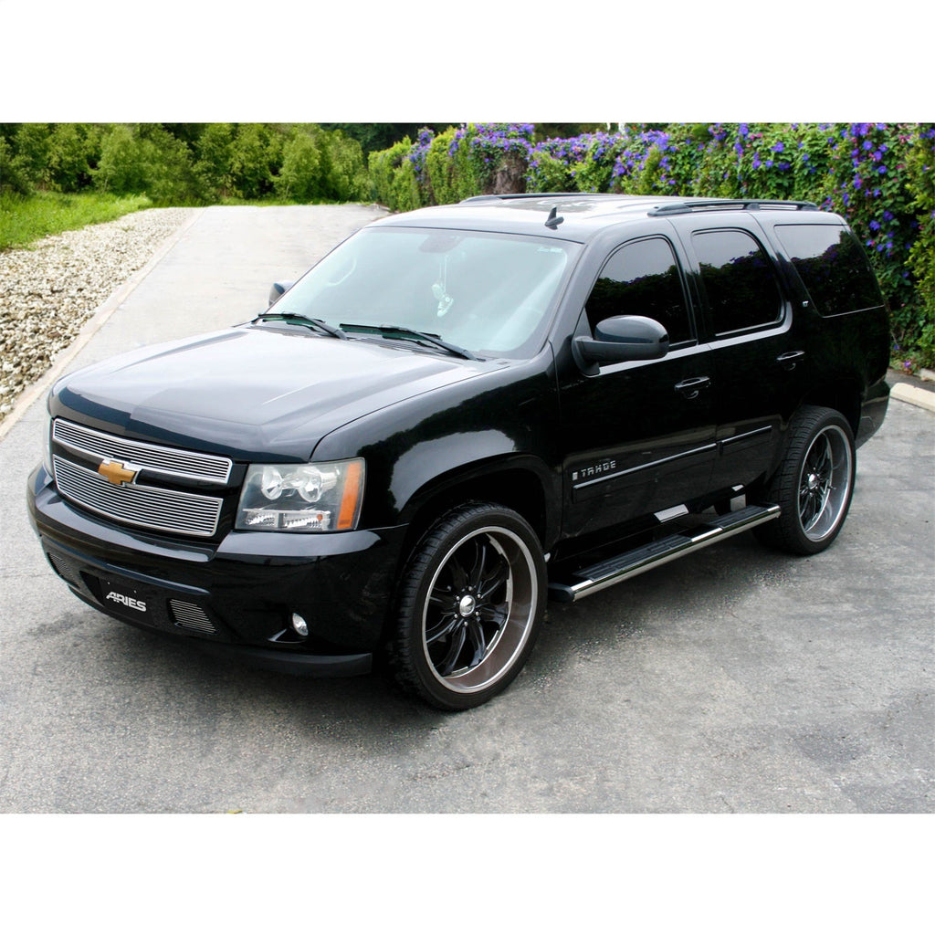 ARIES 4444002 6in. x 75in. Polish Stainless Oval Side Bars; Select Silverado; Tahoe; Sierra; Y - Truck Part Superstore