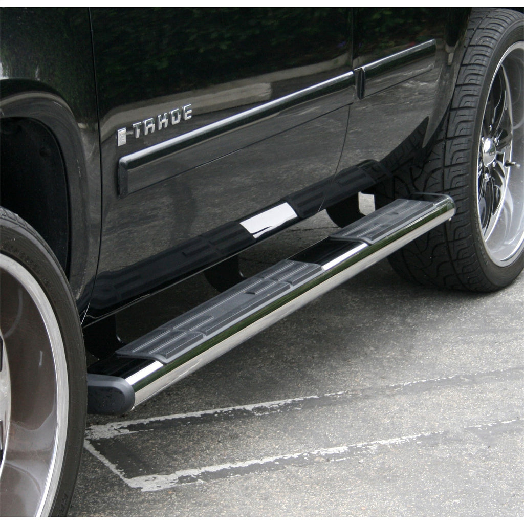 ARIES 4444002 6in. x 75in. Polish Stainless Oval Side Bars; Select Silverado; Tahoe; Sierra; Y - Truck Part Superstore