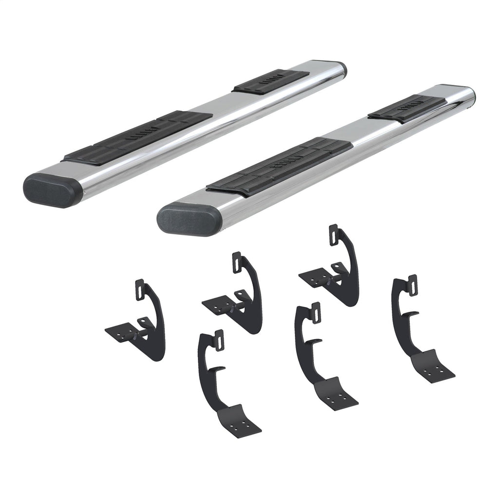 ARIES 4444003 6in. x 91in. Polished Stainless Oval Side Bars; Select Chevrolet and GMC Trucks - Truck Part Superstore