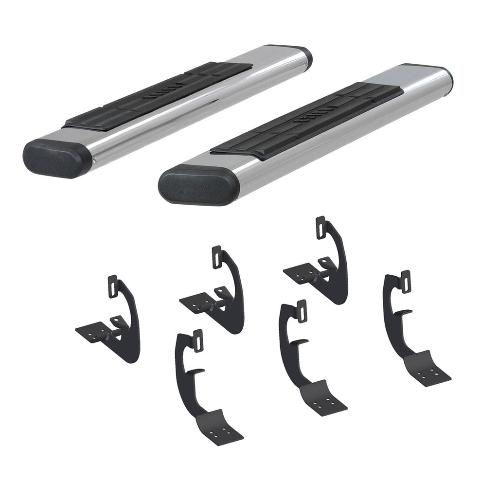 ARIES 4444006 6in. x 53in. Polished Stainless Oval Side Bars; Select Chevy Silverado; GMC Sier - Truck Part Superstore