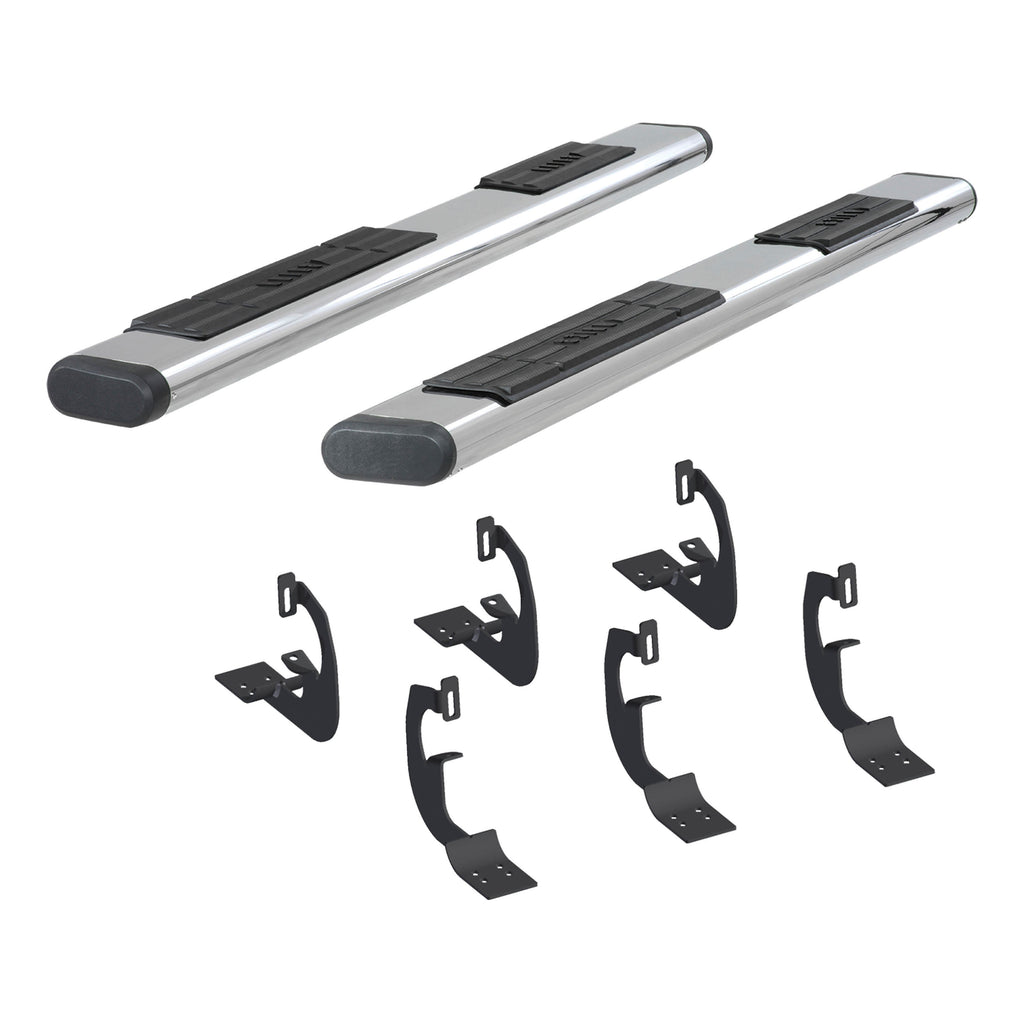 ARIES 4444013 6in. x 85in. Polished Stainless Oval Side Bars; Select Dodge Ram 1500 - Truck Part Superstore
