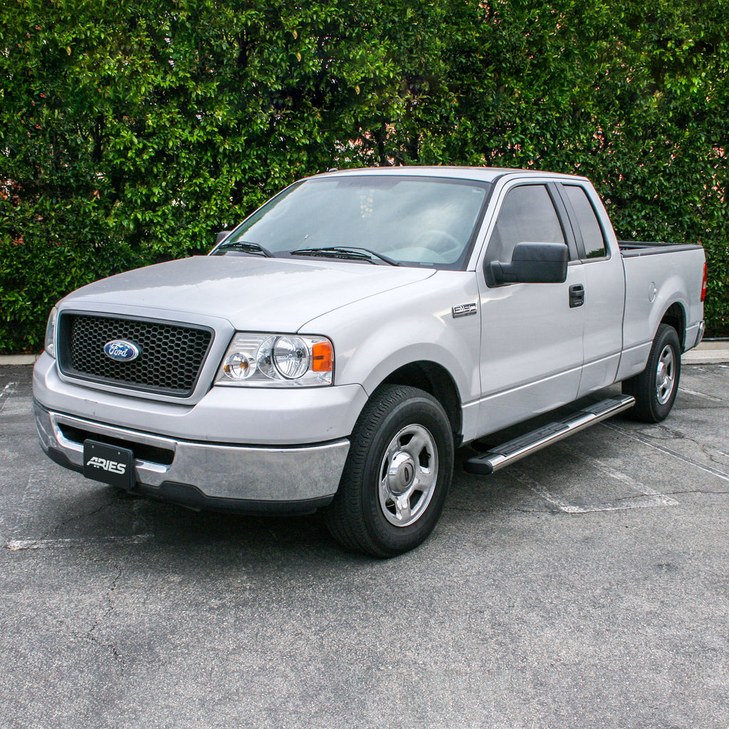 ARIES 4444018 6in. x 75in. Polished Stainless Oval Side Bars; Select Ford F-150 - Truck Part Superstore