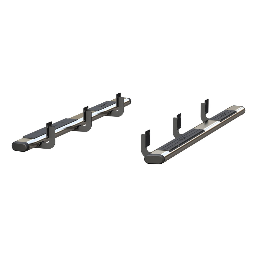 ARIES 4444025 6in. x 85in. Polished Stainless Oval Side Bars; Select Ford F250; F350; F450; F5 - Truck Part Superstore