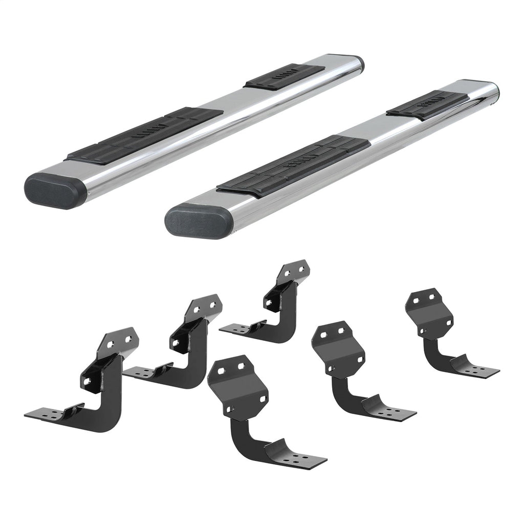 ARIES 4444027 6in. x 91in. Polished Stainless Oval Side Bars; Select Ford F-Series - Truck Part Superstore