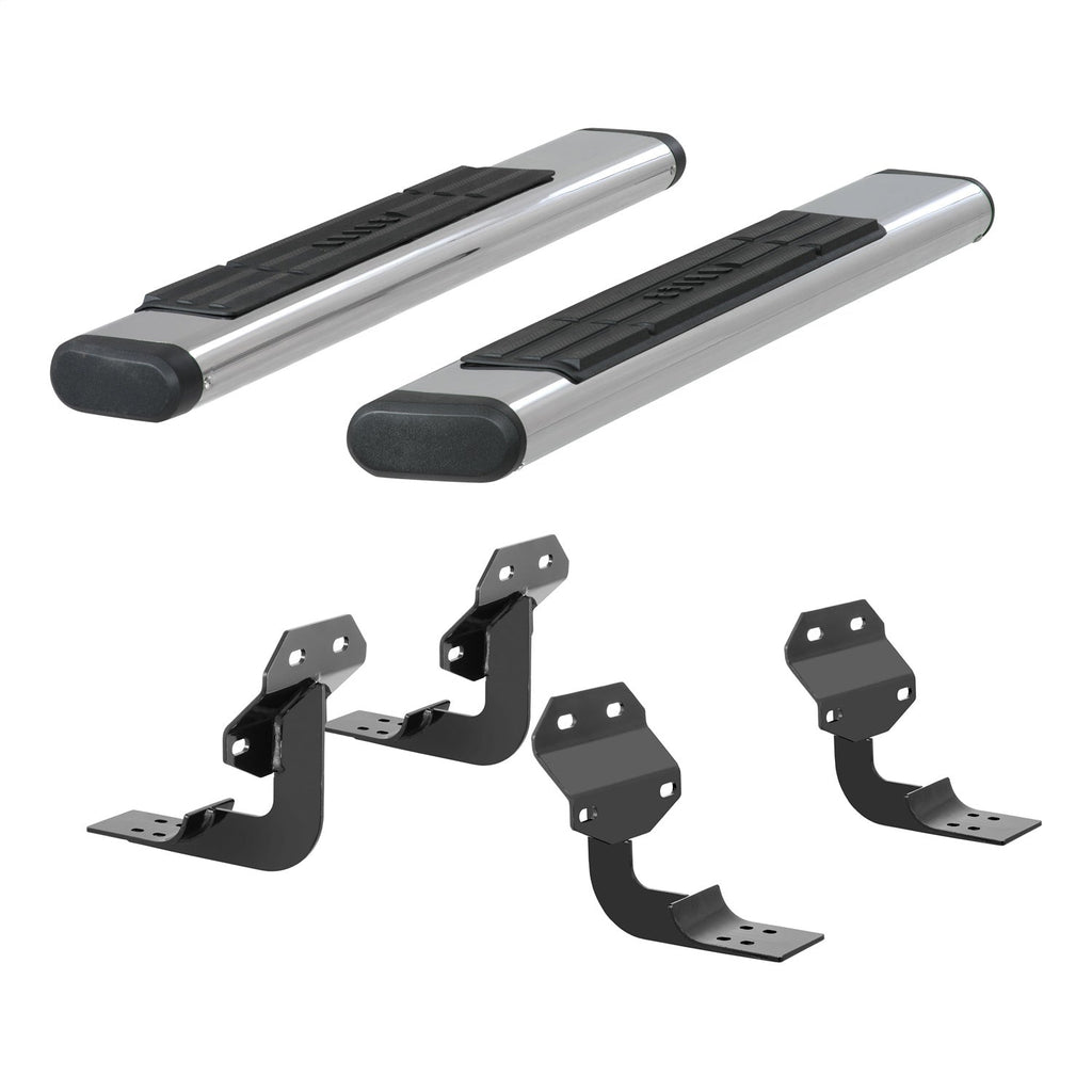 ARIES 4444028 6in. x 53in. Polished Stainless Oval Side Bars; Select Ford F-Series - Truck Part Superstore
