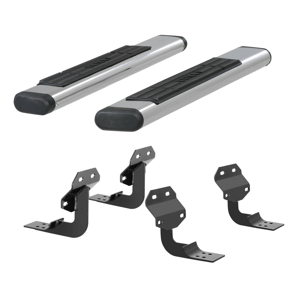 ARIES 4444028 6in. x 53in. Polished Stainless Oval Side Bars; Select Ford F-Series - Truck Part Superstore