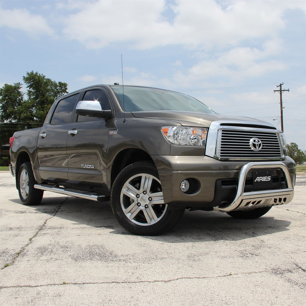 ARIES 4444032 6in. x 91in. Polished Stainless Oval Side Bars; Select Toyota Tundra - Truck Part Superstore