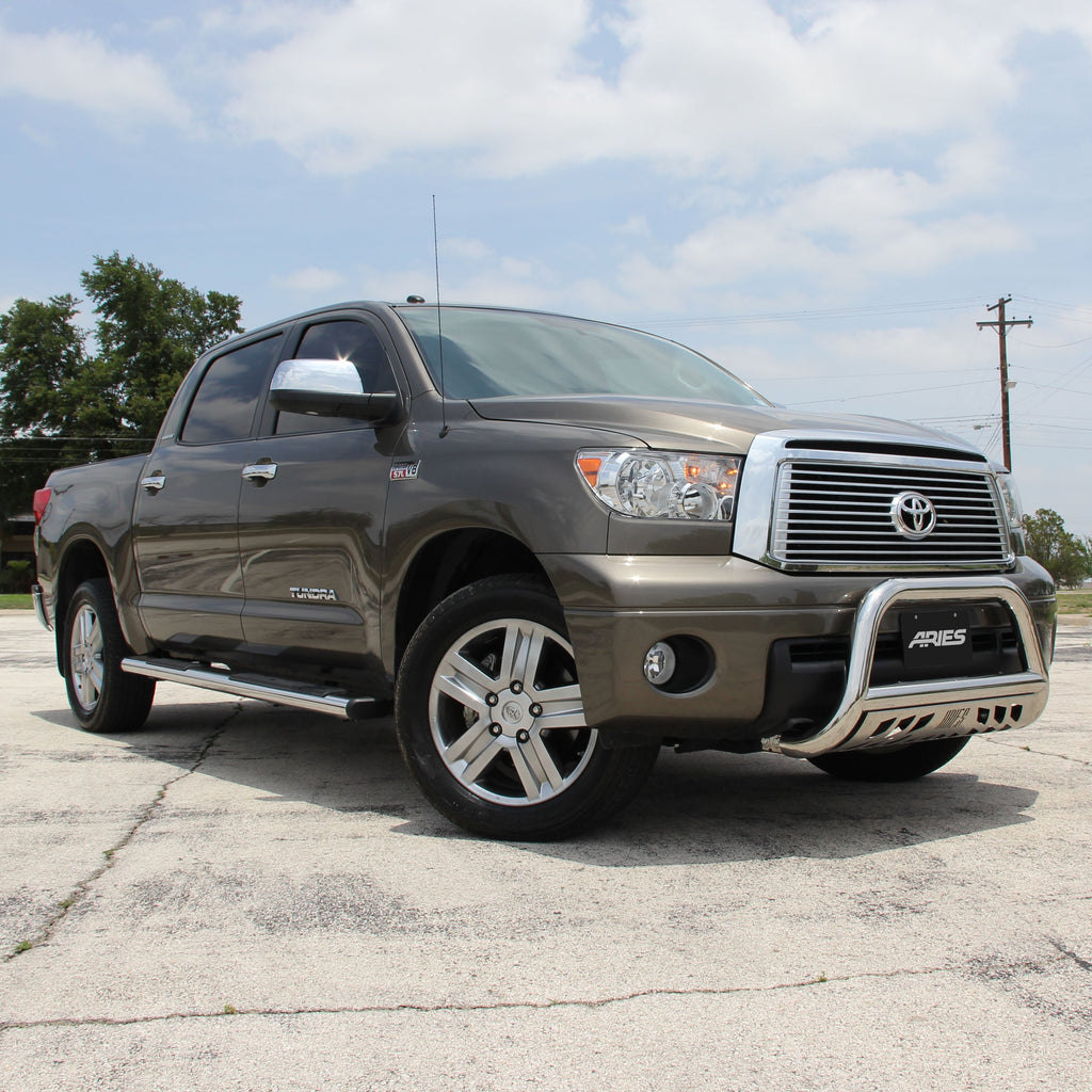 ARIES 4444032 6in. x 91in. Polished Stainless Oval Side Bars; Select Toyota Tundra - Truck Part Superstore