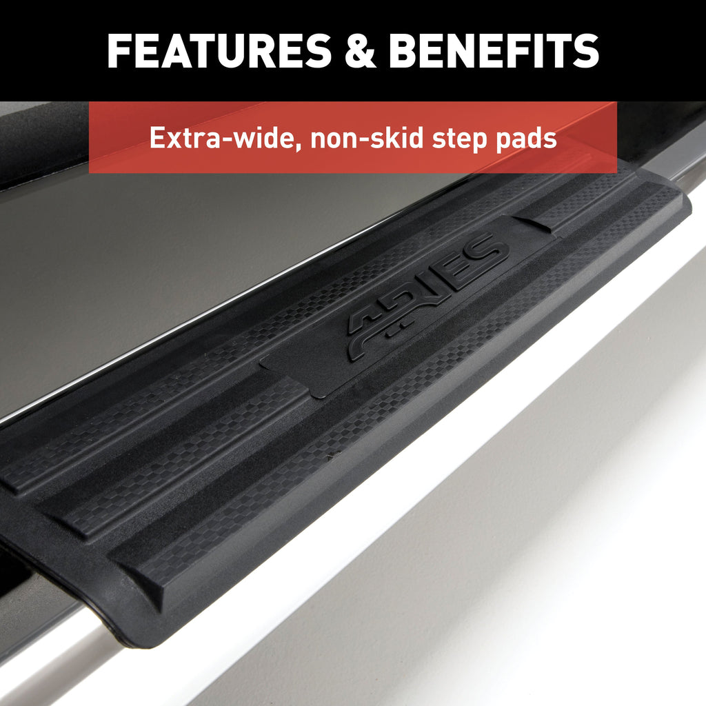 ARIES 4444037 6in. x 75in. Polished Stainless Oval Side Bars; Select Toyota Tacoma - Truck Part Superstore