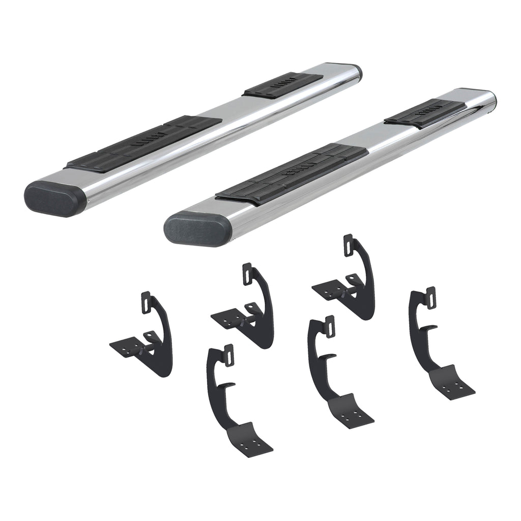 ARIES 4444038 6in. x 85in. Polished Stainless Oval Side Bars; Select Toyota Tacoma - Truck Part Superstore
