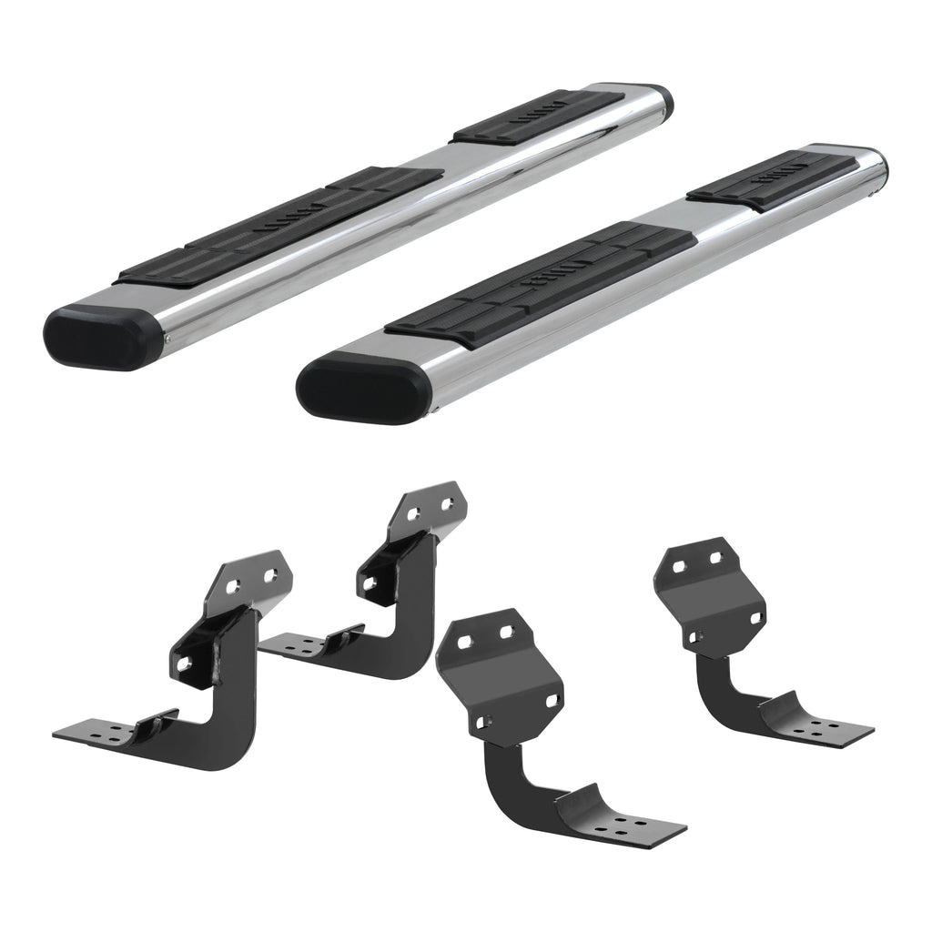 ARIES 4444042 6in. x 75in. Polished Stainless Oval Side Bars; Select Ford F-Series - Truck Part Superstore