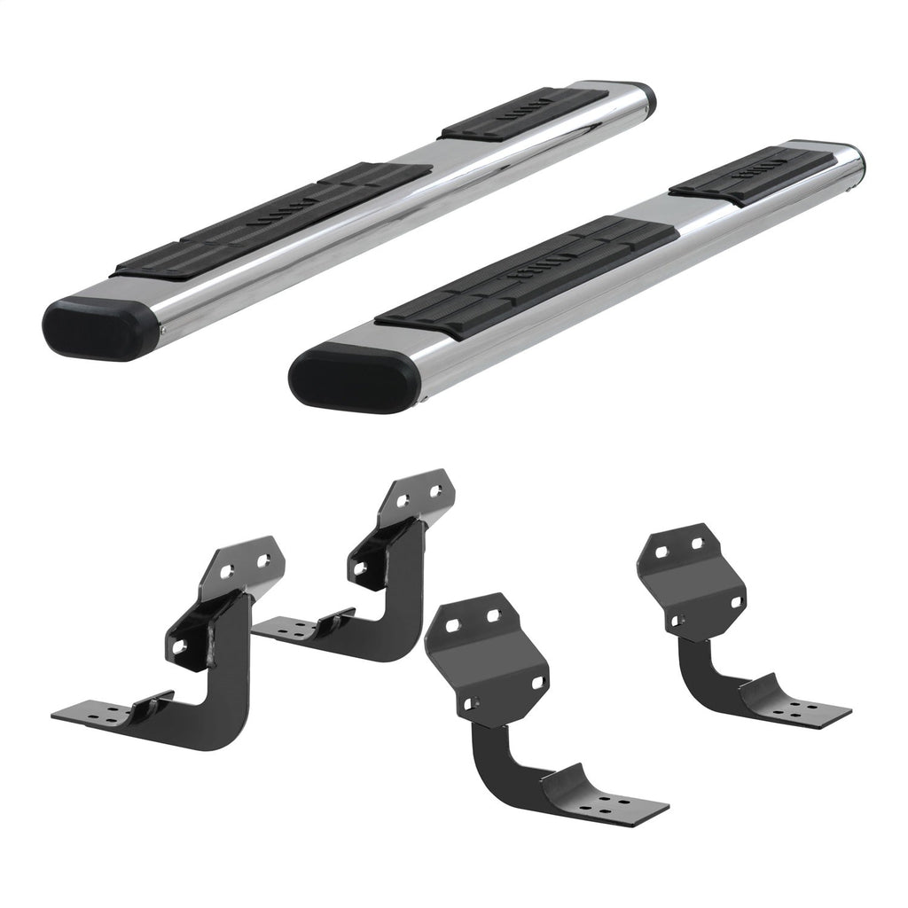 ARIES 4444042 6in. x 75in. Polished Stainless Oval Side Bars; Select Ford F-Series - Truck Part Superstore