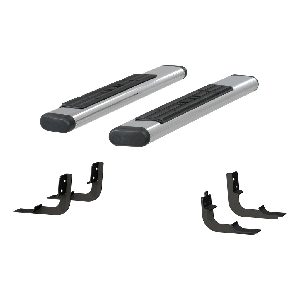 ARIES 4444043 6in. x 53in. Polished Stainless Oval Side Bars; Select Ram 1500; 2500; 3500 - Truck Part Superstore