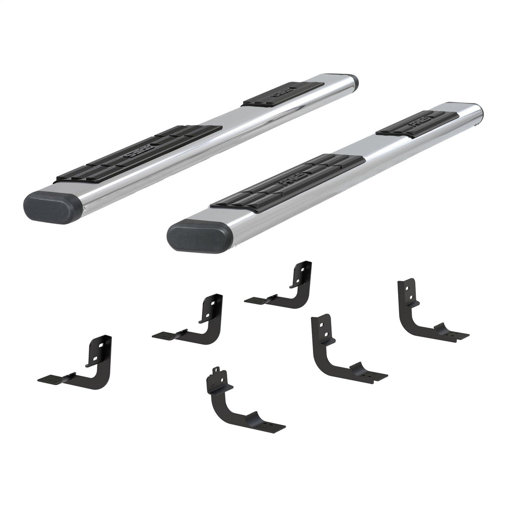 ARIES 4444044 6in. x 85in. Polished Stainless Oval Side Bars; Select Dodge; Ram 1500; 2500; 35 - Truck Part Superstore