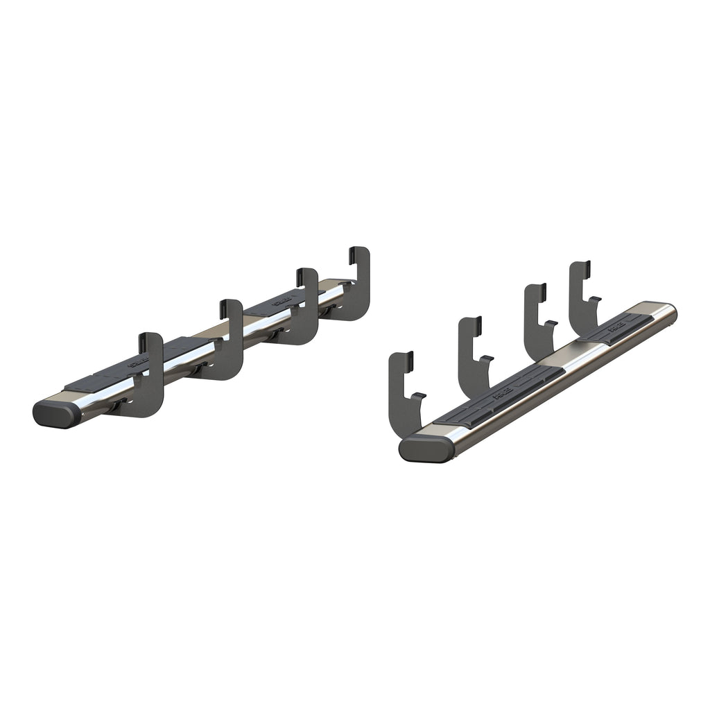 ARIES 4444049 6in. x 91in. Polished Stainless Oval Side Bars; Select Silverado; Sierra; Crew C - Truck Part Superstore