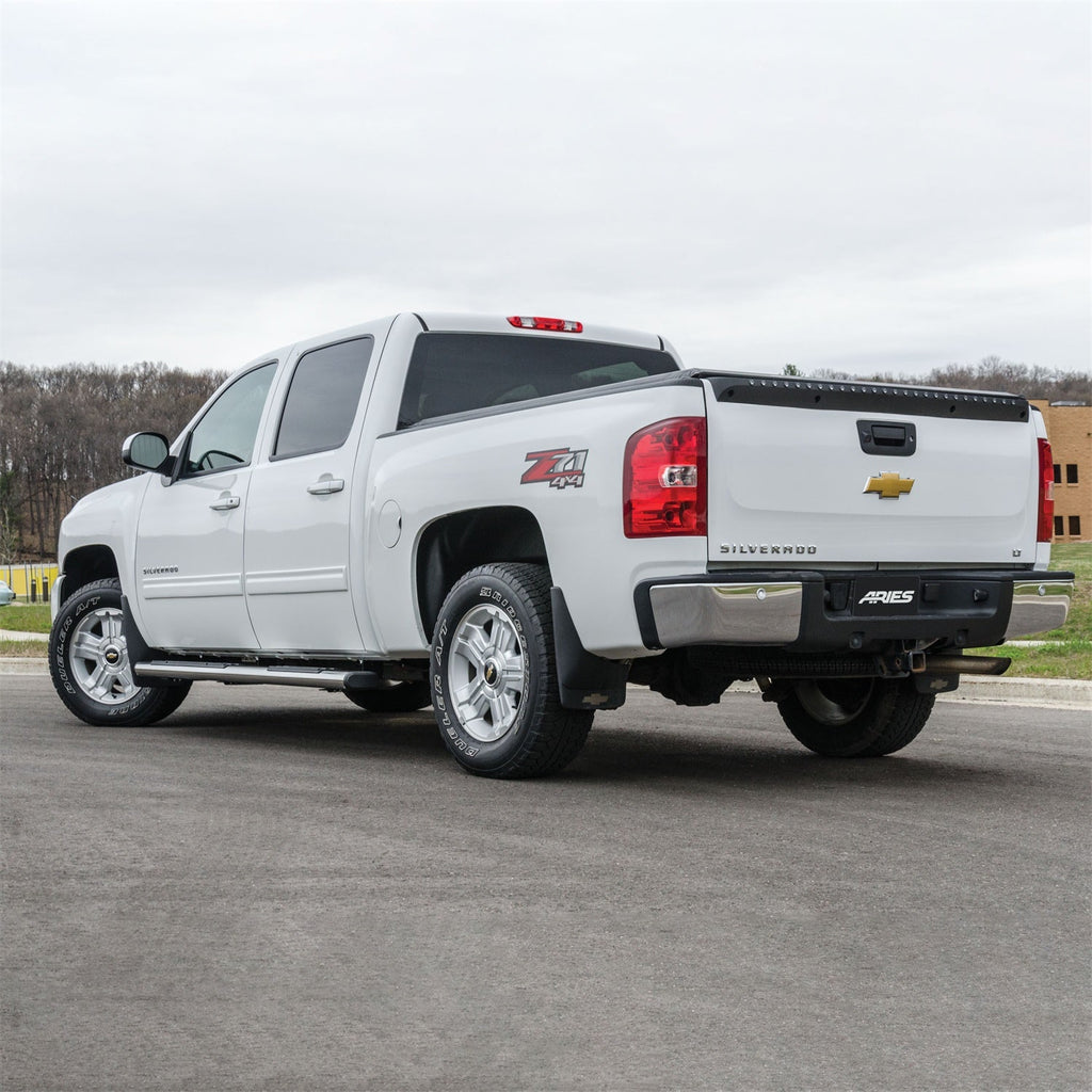 ARIES 4444049 6in. x 91in. Polished Stainless Oval Side Bars; Select Silverado; Sierra; Crew C - Truck Part Superstore