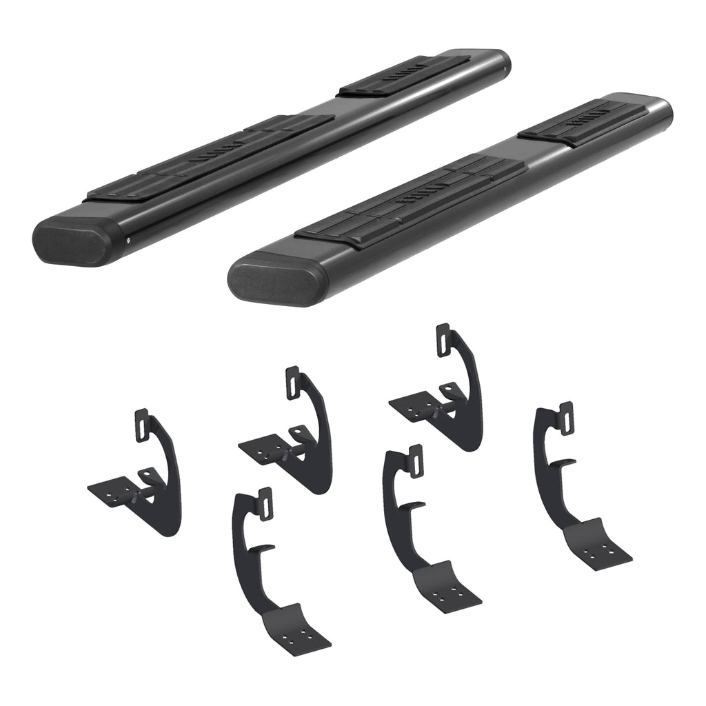 ARIES 4445002 6in. x 75in. Black Aluminum Oval Side Bars; Select Silverado; Tahoe; Sierra; Yuk - Truck Part Superstore
