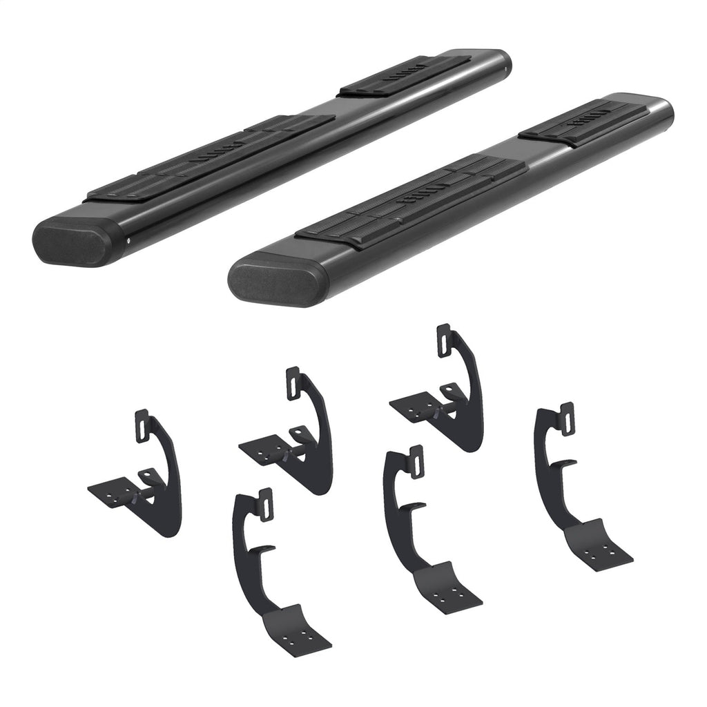 ARIES 4445002 6in. x 75in. Black Aluminum Oval Side Bars; Select Silverado; Tahoe; Sierra; Yuk - Truck Part Superstore