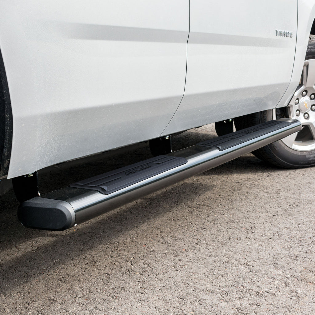 ARIES 4445002 6in. x 75in. Black Aluminum Oval Side Bars; Select Silverado; Tahoe; Sierra; Yuk - Truck Part Superstore
