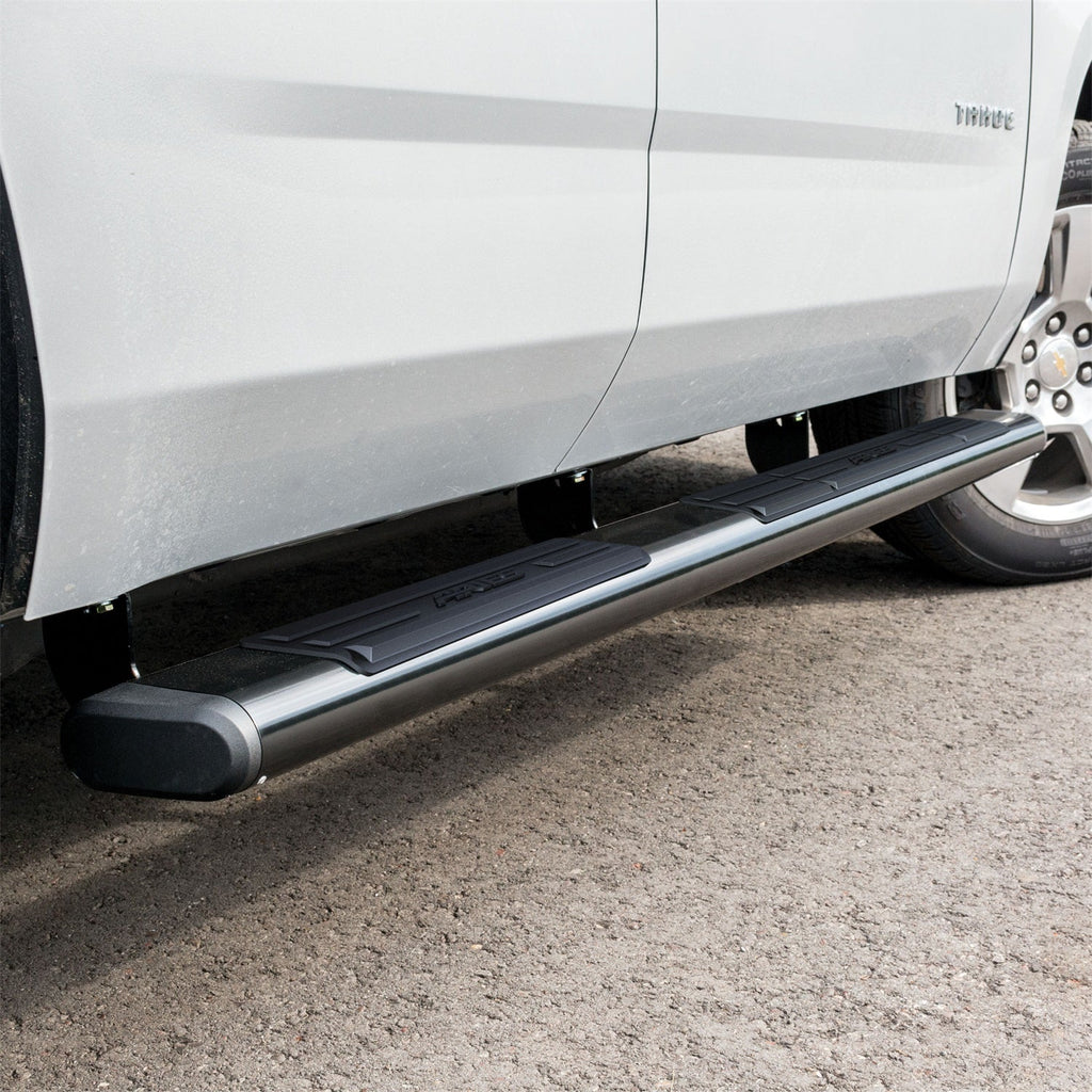 ARIES 4445002 6in. x 75in. Black Aluminum Oval Side Bars; Select Silverado; Tahoe; Sierra; Yuk - Truck Part Superstore