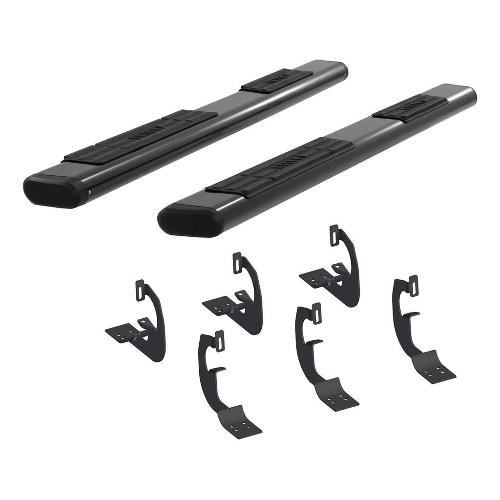 ARIES 4445003 6in. x 91in. Black Aluminum Oval Side Bars; Select Chevrolet; GMC - Truck Part Superstore