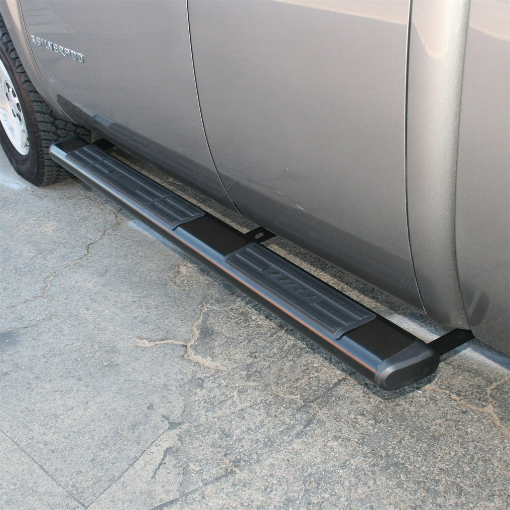 ARIES 4445003 6in. x 91in. Black Aluminum Oval Side Bars; Select Chevrolet; GMC - Truck Part Superstore