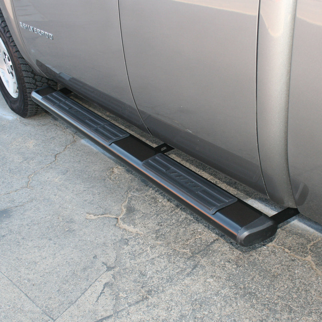 ARIES 4445003 6in. x 91in. Black Aluminum Oval Side Bars; Select Chevrolet; GMC - Truck Part Superstore