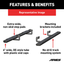 Load image into Gallery viewer, ARIES 4445013 ARIES 4445013 6 x 85-Inch Oval Black Aluminum Nerf Bars; Select Dodge Ram 1500 - Truck Part Superstore