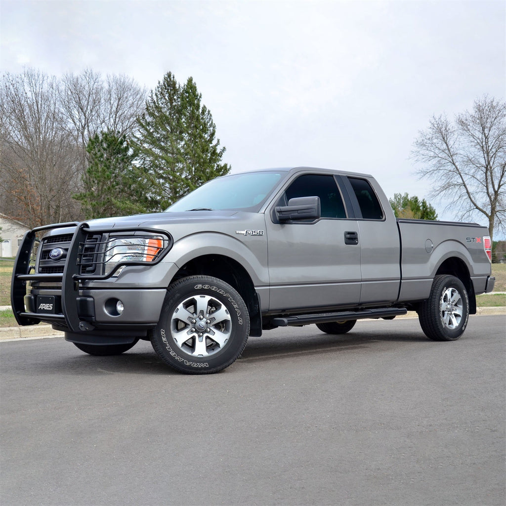 ARIES 4445018 ARIES 4445018 6 x 75-Inch Oval Black Aluminum Nerf Bars; Select Ford F-150 - Truck Part Superstore