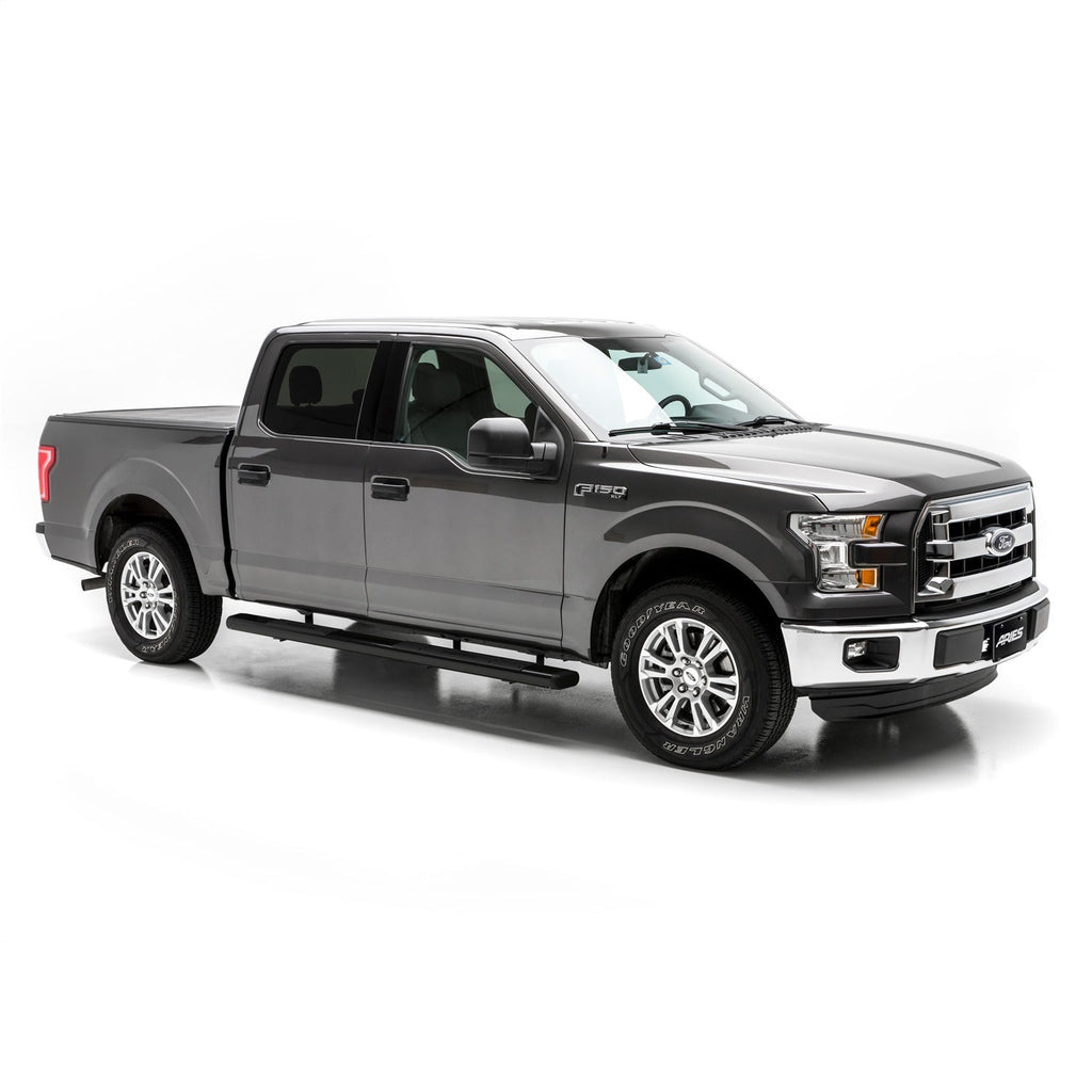 ARIES 4445019 ARIES 4445019 6 x 85-Inch Oval Black Aluminum Nerf Bars; Select Ford F-150 - Truck Part Superstore