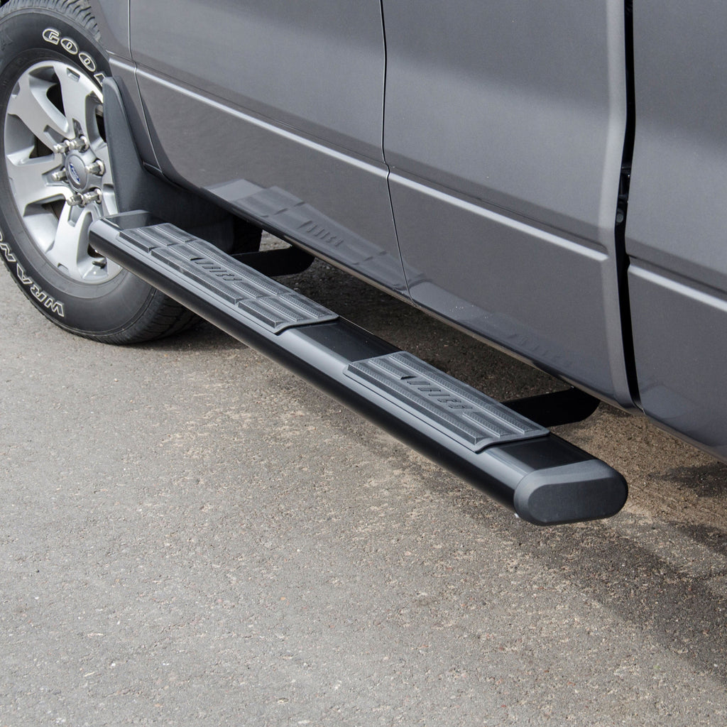 ARIES 4445023 6in. x 75in. Black Aluminum Oval Side Bars; Select Ford F-150; F-250 - Truck Part Superstore