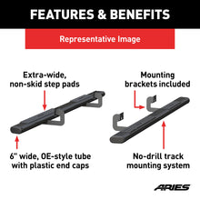 Load image into Gallery viewer, ARIES 4445027 6in. x 91in. Black Aluminum Oval Side Bars; Select Ford F-Series - Truck Part Superstore