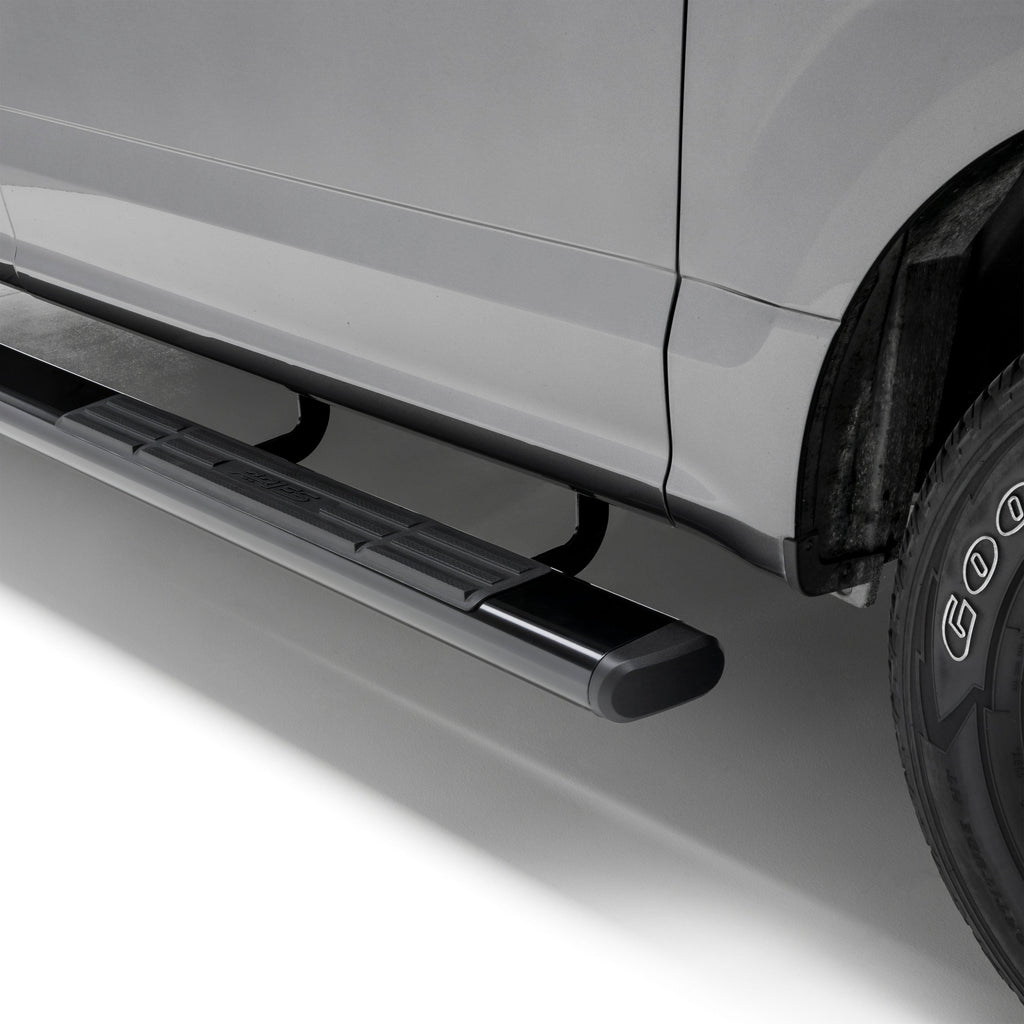 ARIES 4445040 6in. x 53in. Black Aluminum Oval Side Bars; Select Chevrolet Silverado; GMC Sier - Truck Part Superstore