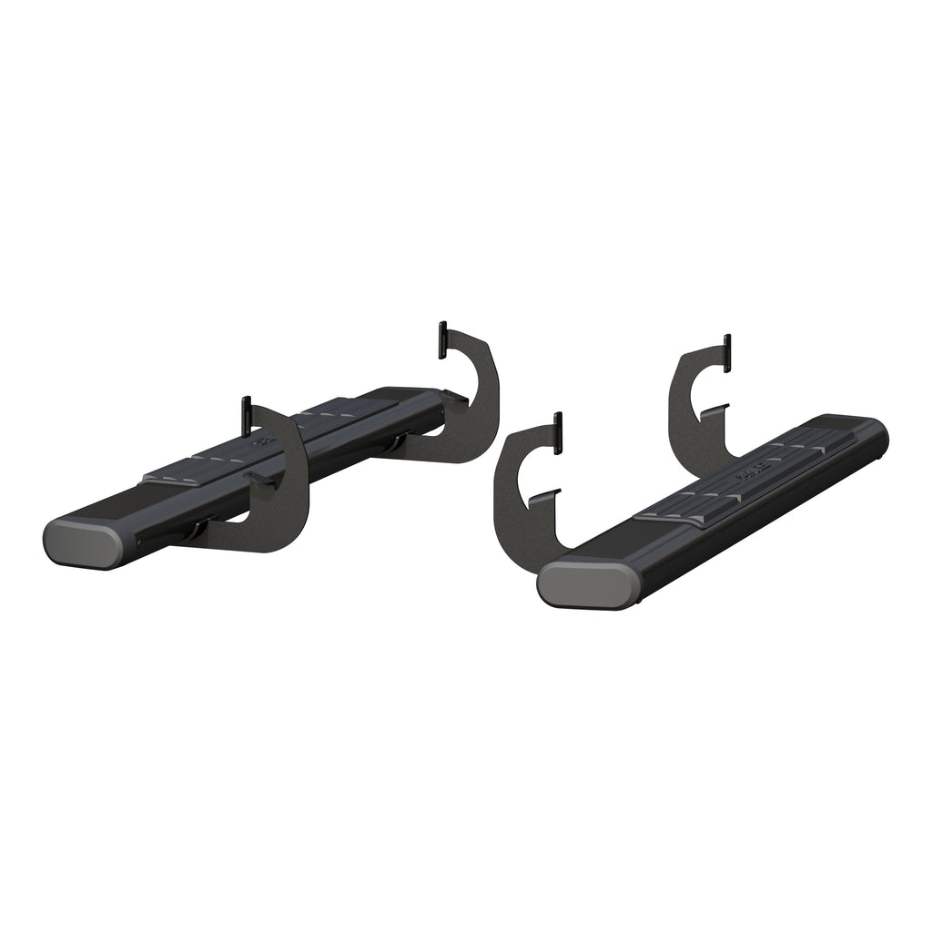 ARIES 4445040 6in. x 53in. Black Aluminum Oval Side Bars; Select Chevrolet Silverado; GMC Sier - Truck Part Superstore