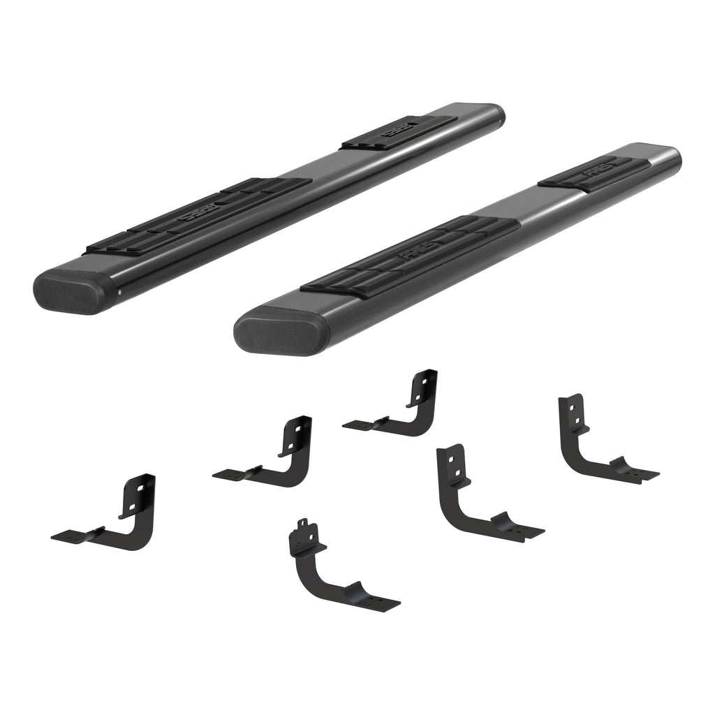 ARIES 4445044 6in. x 85in. Black Aluminum Oval Side Bars; Select Dodge; Ram 1500; 2500; 3500 - Truck Part Superstore