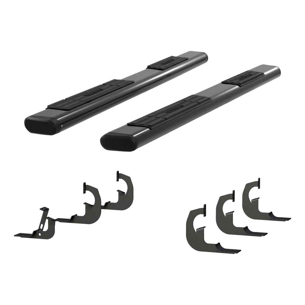ARIES 4445045 6in. x 91in. Black Aluminum Oval Side Bars; Select Silverado; Sierra 2500; 3500 - Truck Part Superstore