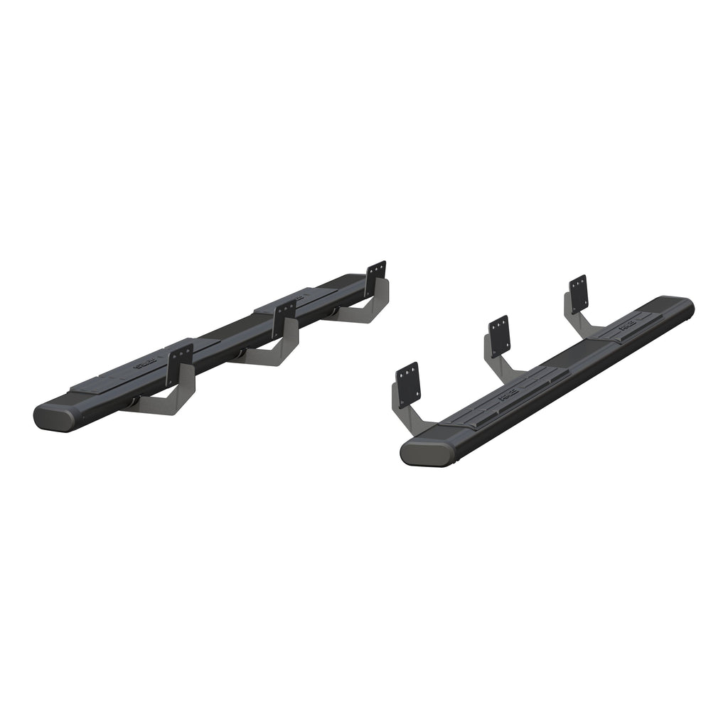 ARIES 4445047 6in. x 91in. Black Aluminum Oval Side Bars; Select Ram 1500 Crew Cab - Truck Part Superstore