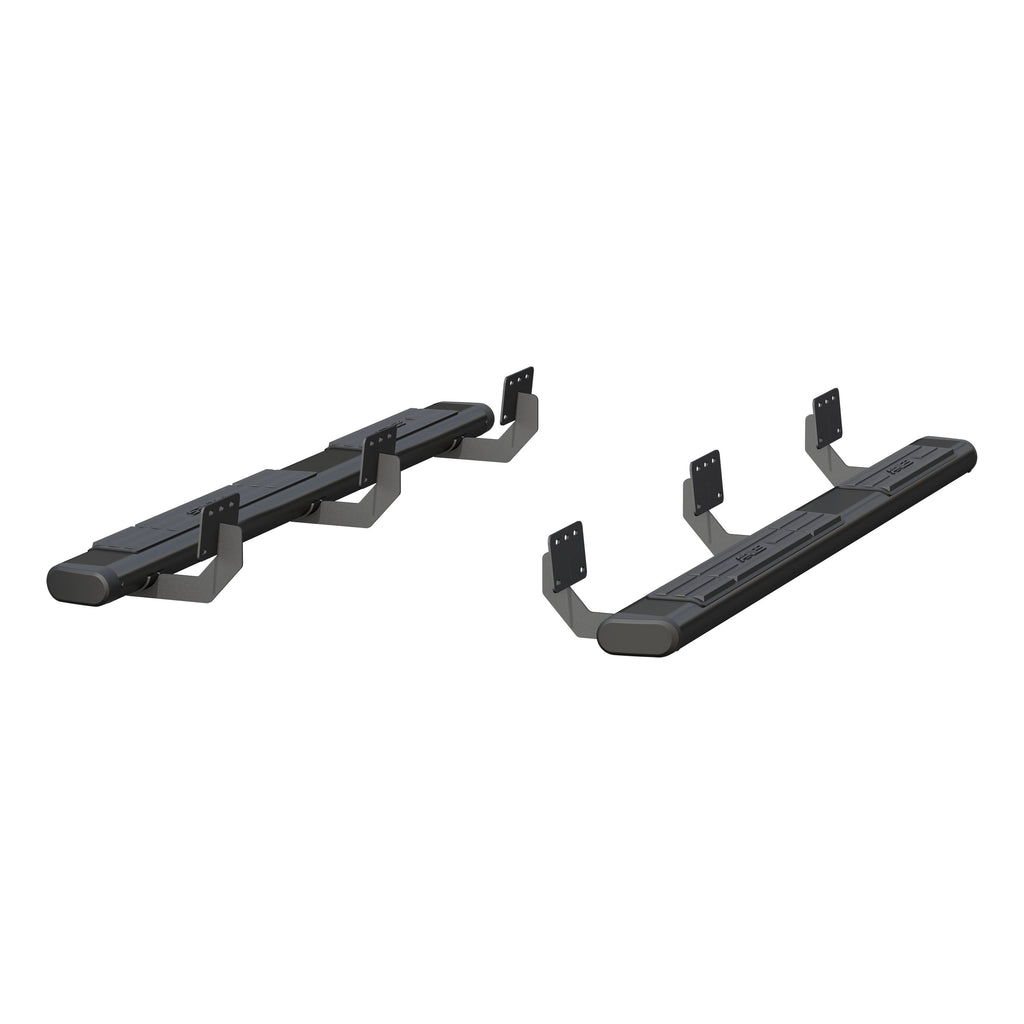 ARIES 4445048 6in. x 75in. Black Aluminum Oval Side Bars; Select Ram 1500 Quad Cab - Truck Part Superstore