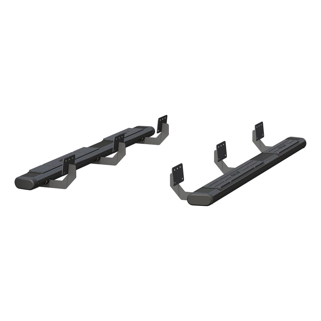 ARIES 4445048 6in. x 75in. Black Aluminum Oval Side Bars; Select Ram 1500 Quad Cab - Truck Part Superstore