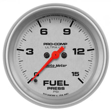 Load image into Gallery viewer, AutoMeter 4461 GAUGE, FUEL PRESSURE, 2 5/8", 15PSI, DIGITAL STEPPER MOTOR, ULTRA-LITE