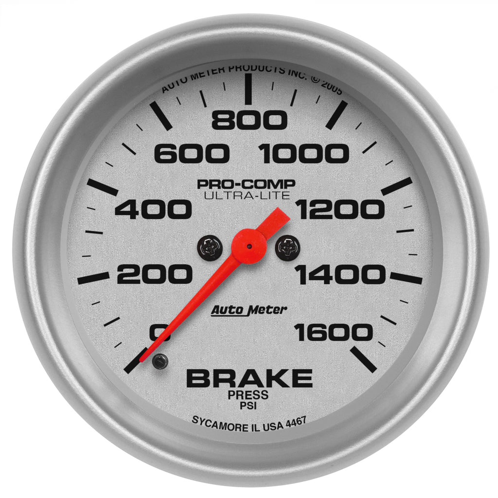 AutoMeter 4467 GAUGE, BRAKE PRESS, 2 5/8", 1600PSI, DIGITAL STEPPER MOTOR, ULTRA-LITE