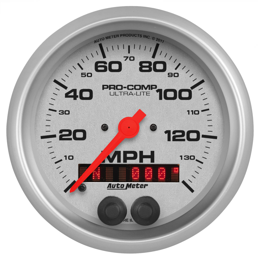 AutoMeter 4480 GAUGE, SPEEDOMETER, 3 3/8", 140MPH, GPS, ULTRA-LITE