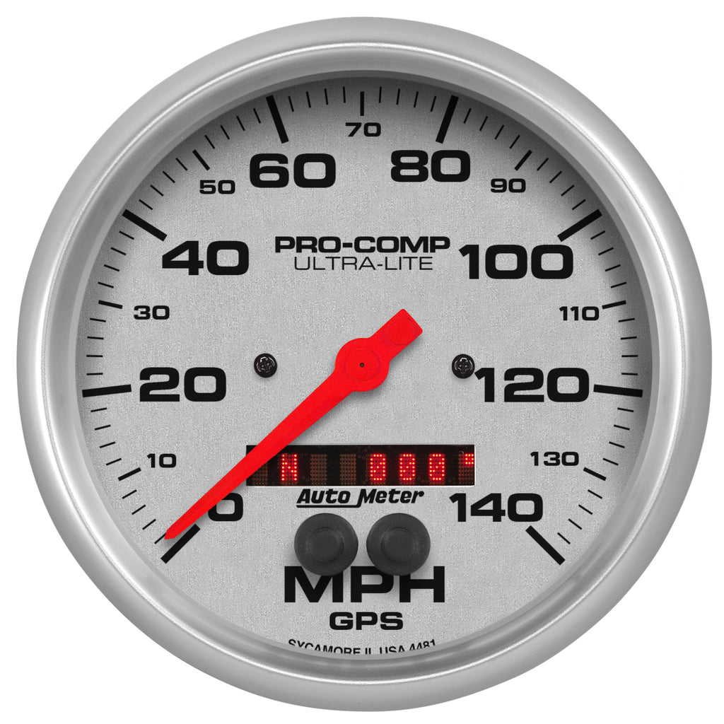 AutoMeter 4481 GAUGE, SPEEDOMETER, 5", 140MPH, GPS, ULTRA-LITE