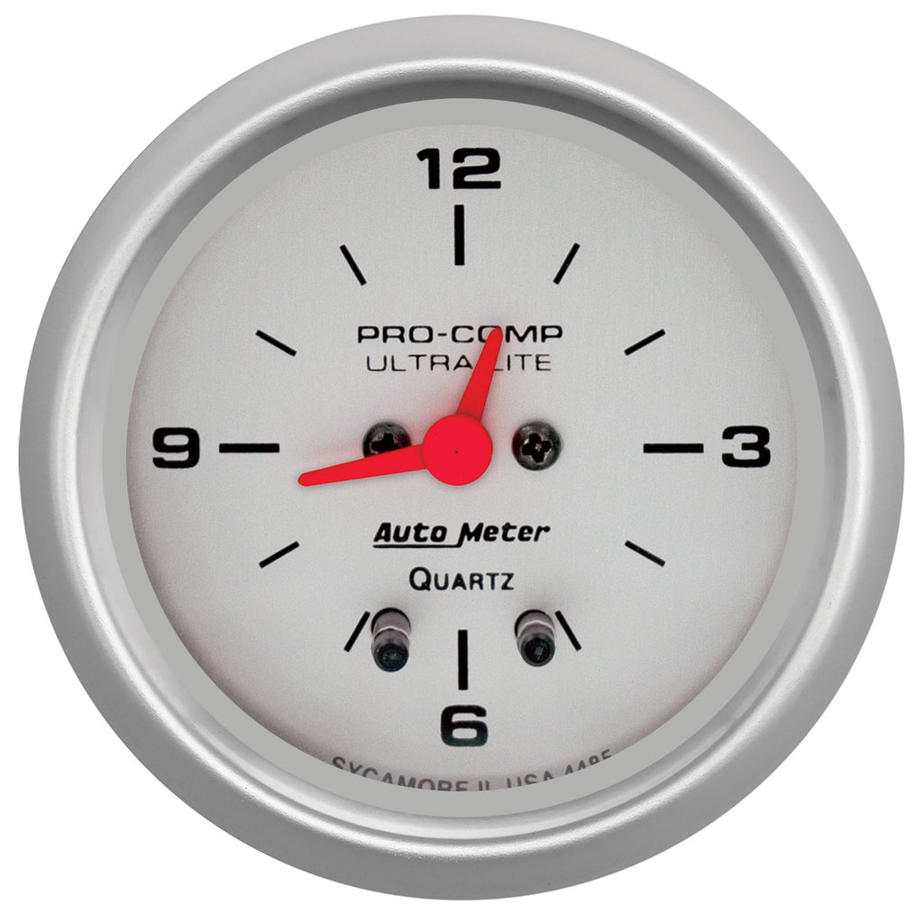 AutoMeter 4485 GAUGE, CLOCK, 2 5/8", 12HR, ANALOG, ULTRA-LITE